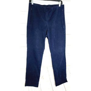 J Jill Essential Cotton-Stretch Blue Zippered Pocket Women Elastic Waist Pants 8